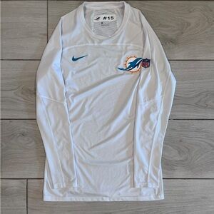 Miami Dolphins White Long Sleeve Compresion Shirt